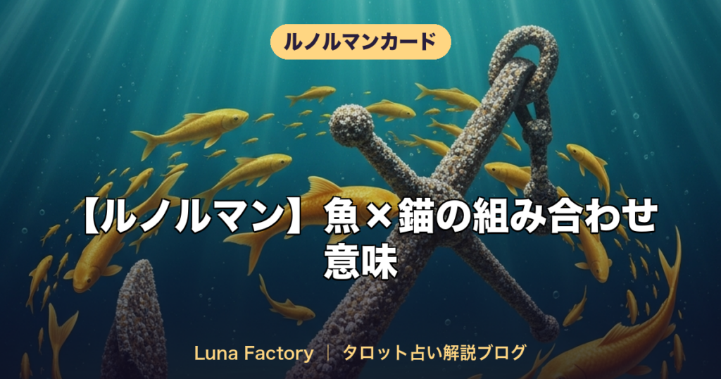 【ルノルマン】魚×錨の組み合わせ意味｜安定した豊かさと経済的成功